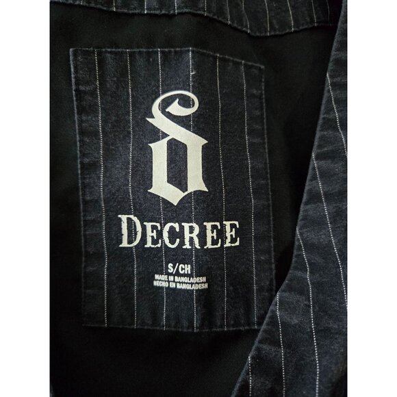 Decree Black Pinstriped Button Front Vest Size Medium Steampunk Dark Academia - Picture 5 of 12